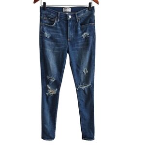 Agolde Dark Blue Distressed High Waist Sophie Jeans Size 27